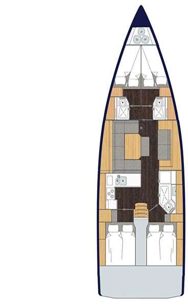 Piano della barca Bavaria C45