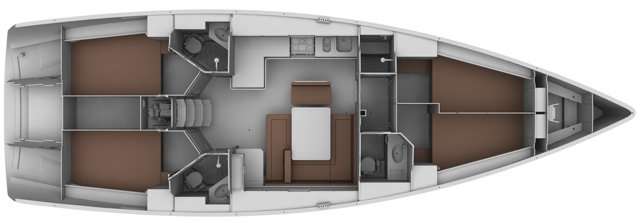 Distribución del barco Bavaria Cruiser 45