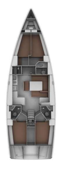 Distribución del barco Bavaria 45 Cruiser
