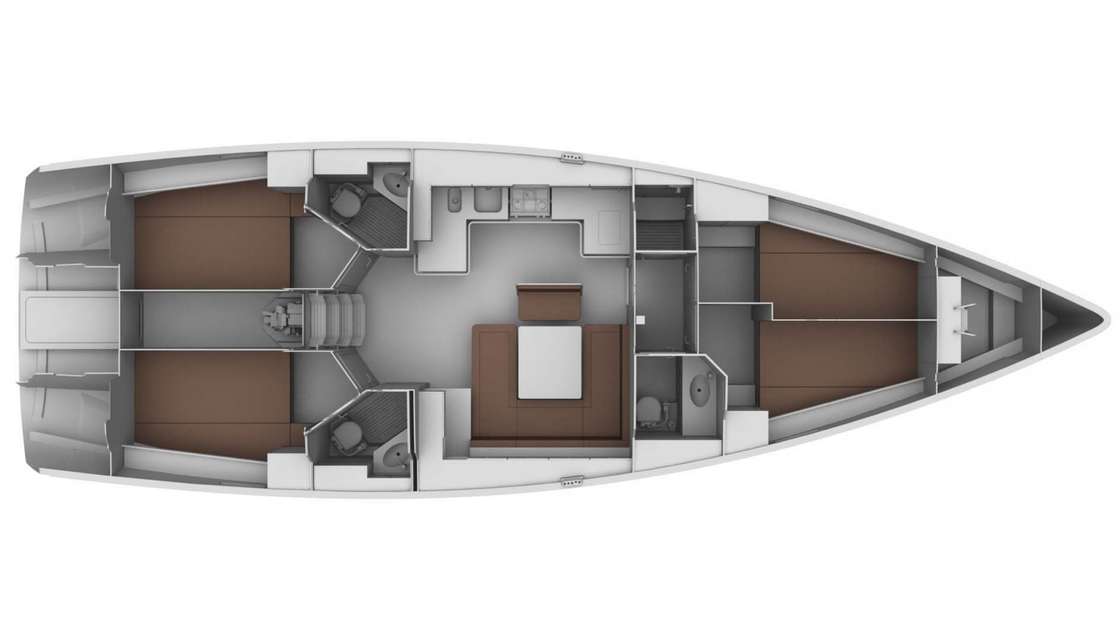 Layout of the boat Bavaria 45 Cruiser