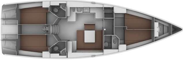 Layout of the boat Bavaria 45 Cruiser