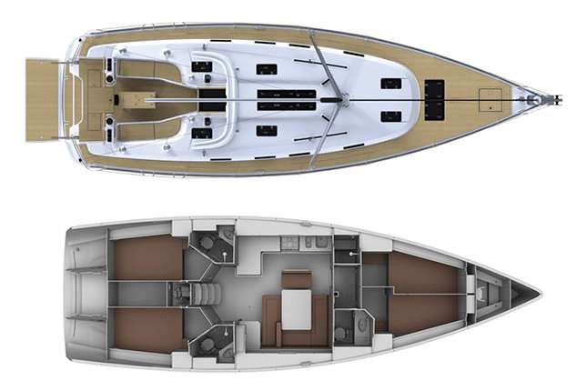 Piano della barca Bavaria Cruiser 45