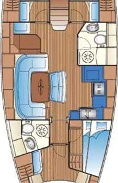 Distribución del barco Bavaria 46 Cruiser