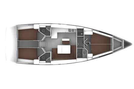 Layout of the boat Bavaria 46 Cruiser