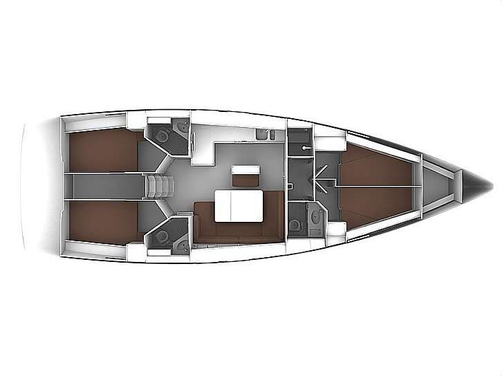 Layout of the boat Bavaria 46 Cruiser