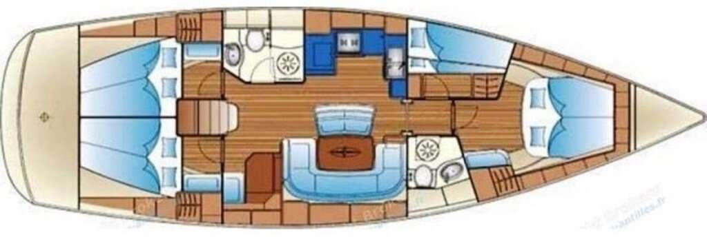 Distribución del barco Bavaria 46 Cruiser