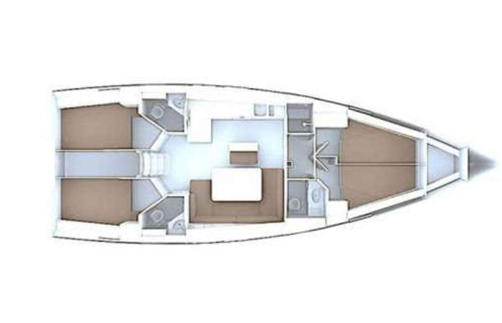 Distribución del barco Bavaria 46 Cruiser