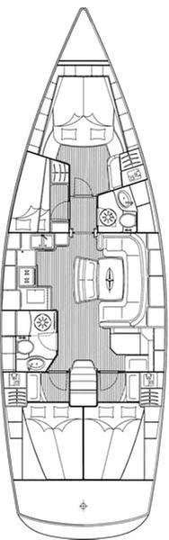 Layout of the boat Bavaria 46 Cruiser