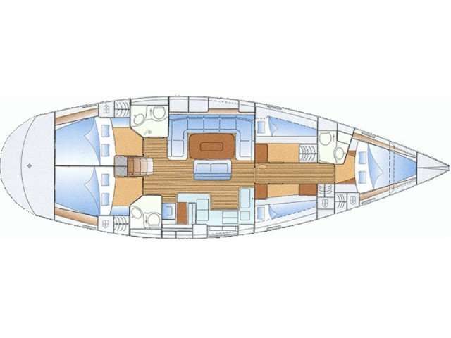 Layout of the boat Bavaria 50