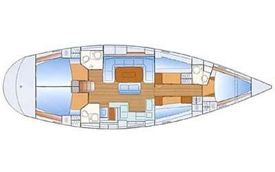 Layout of the boat Bavaria 50