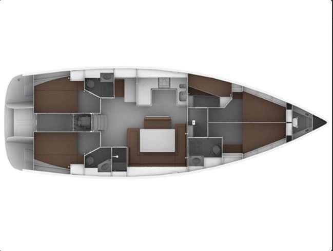 Layout of the boat Bavaria 50 Cruiser