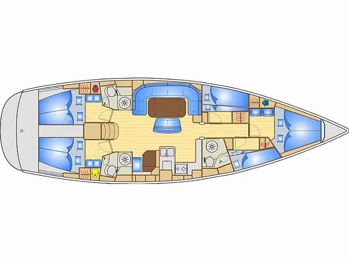 Distribución del barco Bavaria 50 Cruiser