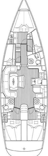 Distribución del barco Bavaria 50 Cruiser