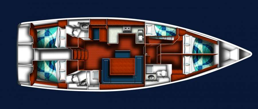 Distribución del barco Bavaria Cruiser 50