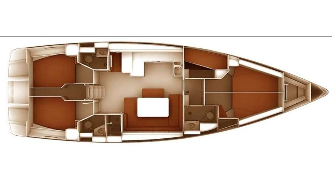 Layout of the boat Bavaria Cruiser 51