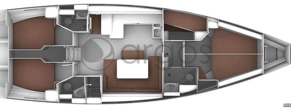 Distribución del barco Bavaria 51 Cruiser