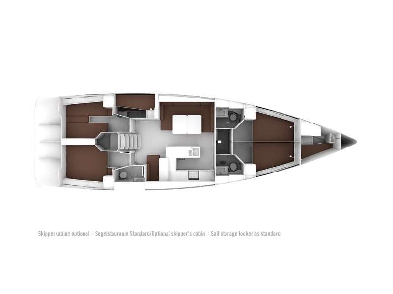 Layout of the boat Bavaria 56 Cruiser