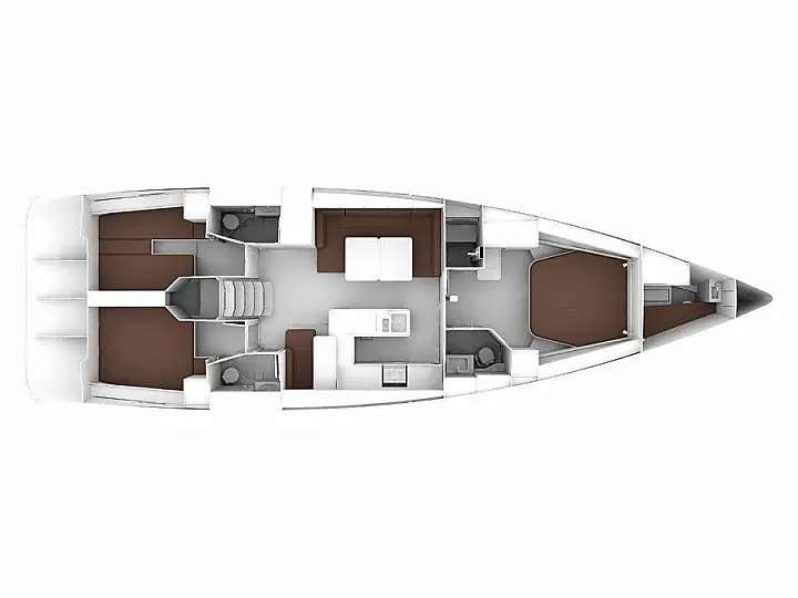 Layout of the boat Bavaria 56 Cruiser