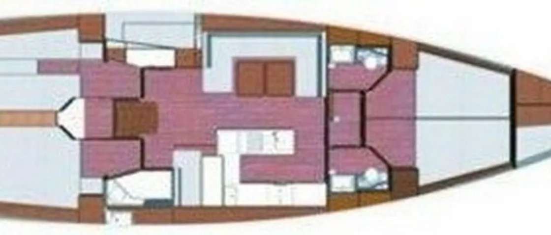 Distribución del barco Bavaria 56 Cruiser