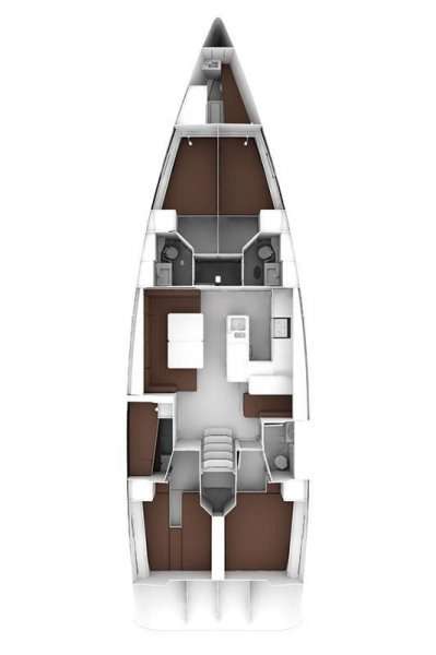 Distribución del barco Bavaria 56 Cruiser