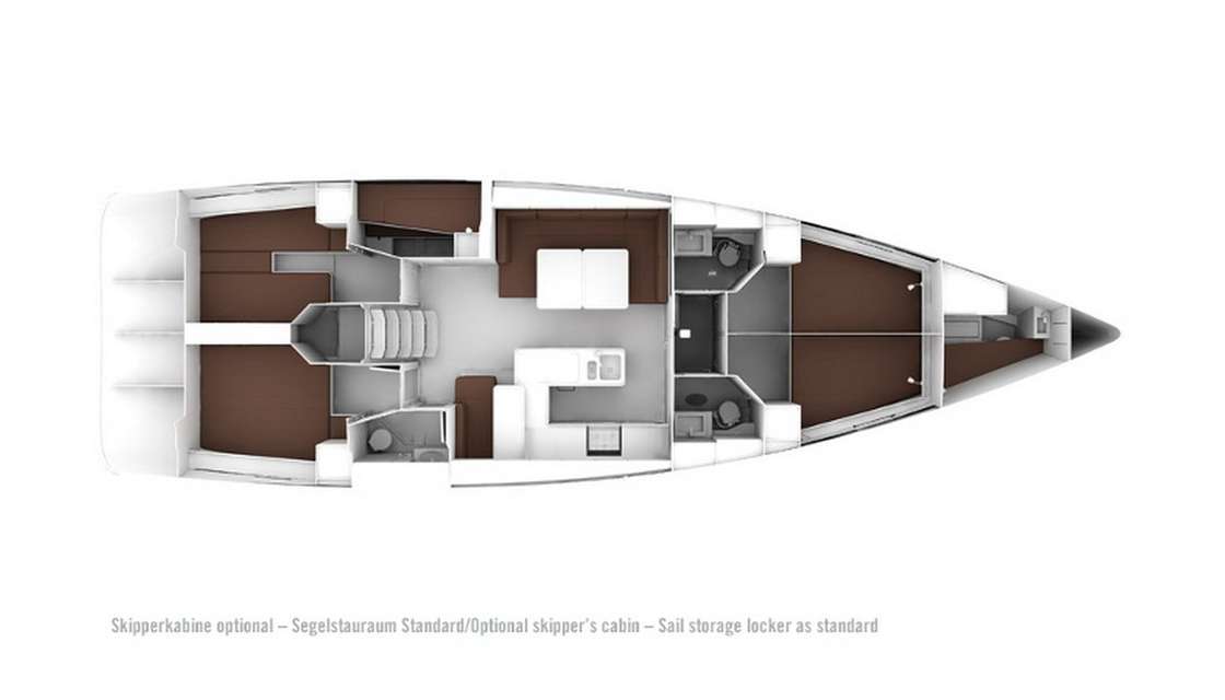 Layout of the boat Bavaria 56 Cruiser