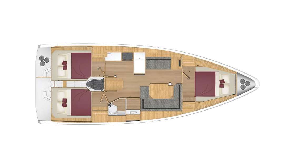 Layout of the boat Bavaria C38
