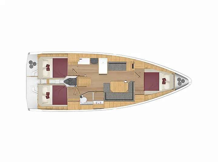 Layout of the boat Bavaria C38