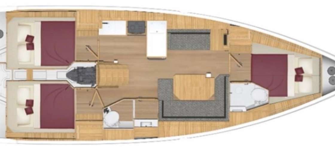 План яхты Bavaria C38