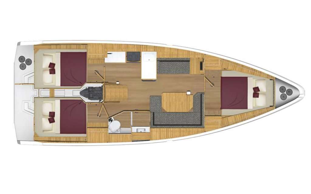 Distribución del barco Bavaria C38