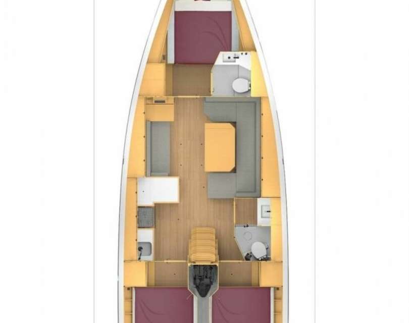 Layout of the boat Bavaria C42