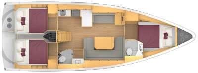 Distribución del barco Bavaria C42