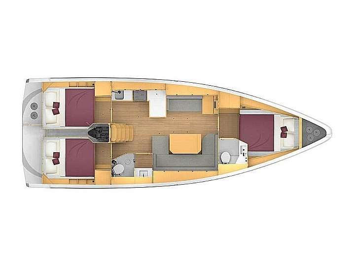 Layout of the boat Bavaria C42