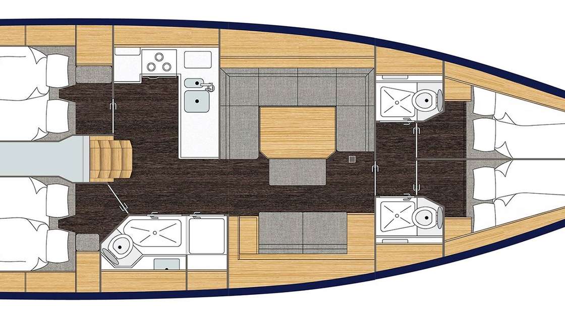 План яхты Bavaria C45