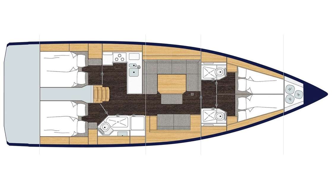 План яхты Bavaria C45