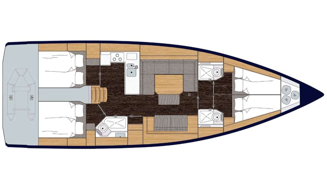 План яхты Bavaria C45