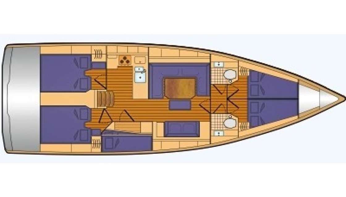 Layout of the boat Bavaria C45