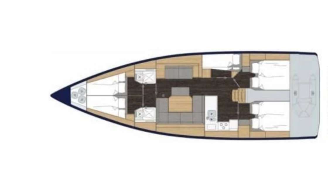 Distribución del barco Bavaria C45