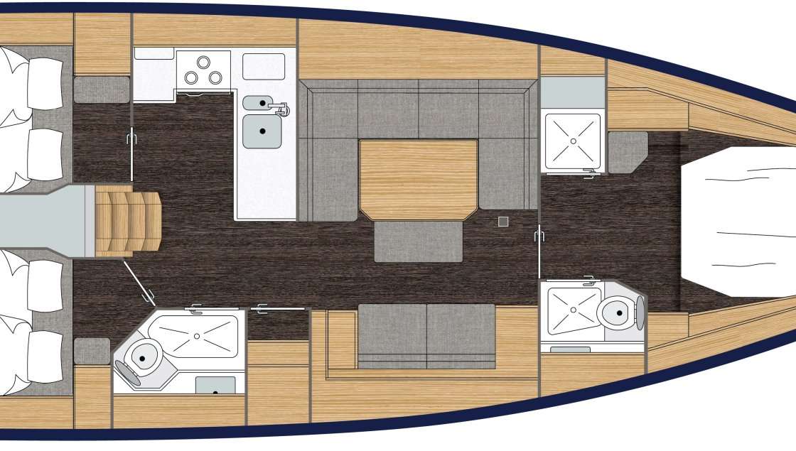 План яхты Bavaria C45 Style