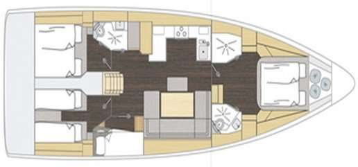 Distribución del barco Bavaria C46