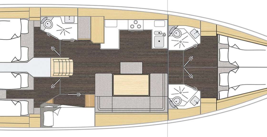 План яхты Bavaria C46