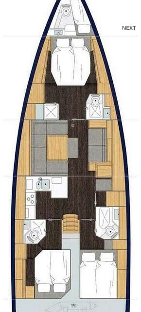 Distribución del barco Bavaria C50