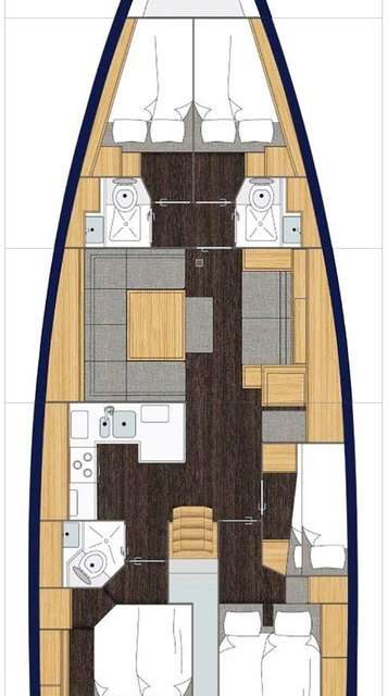 Distribución del barco Bavaria C50