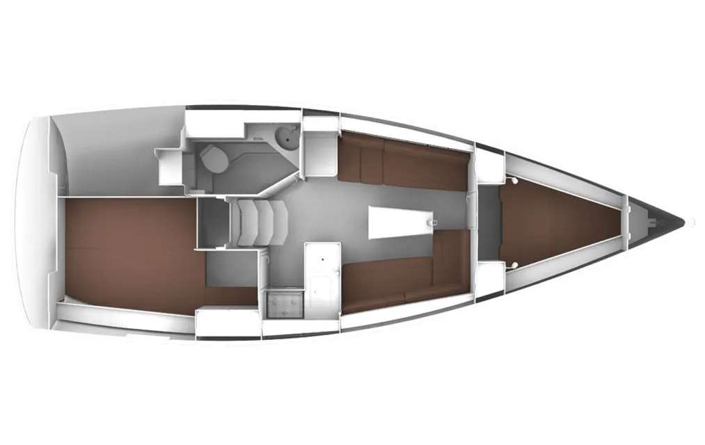 Layout of the boat Bavaria Cruiser 33