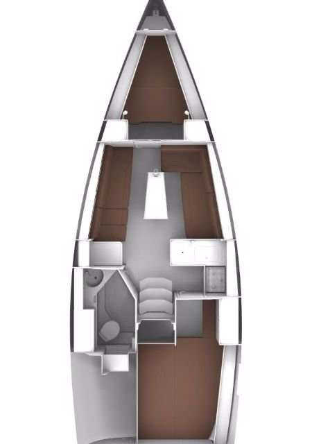 Layout of the boat Bavaria Cruiser 34