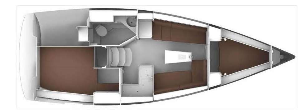 Distribución del barco Bavaria Cruiser 34