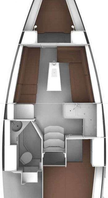 Distribución del barco Bavaria Cruiser 34