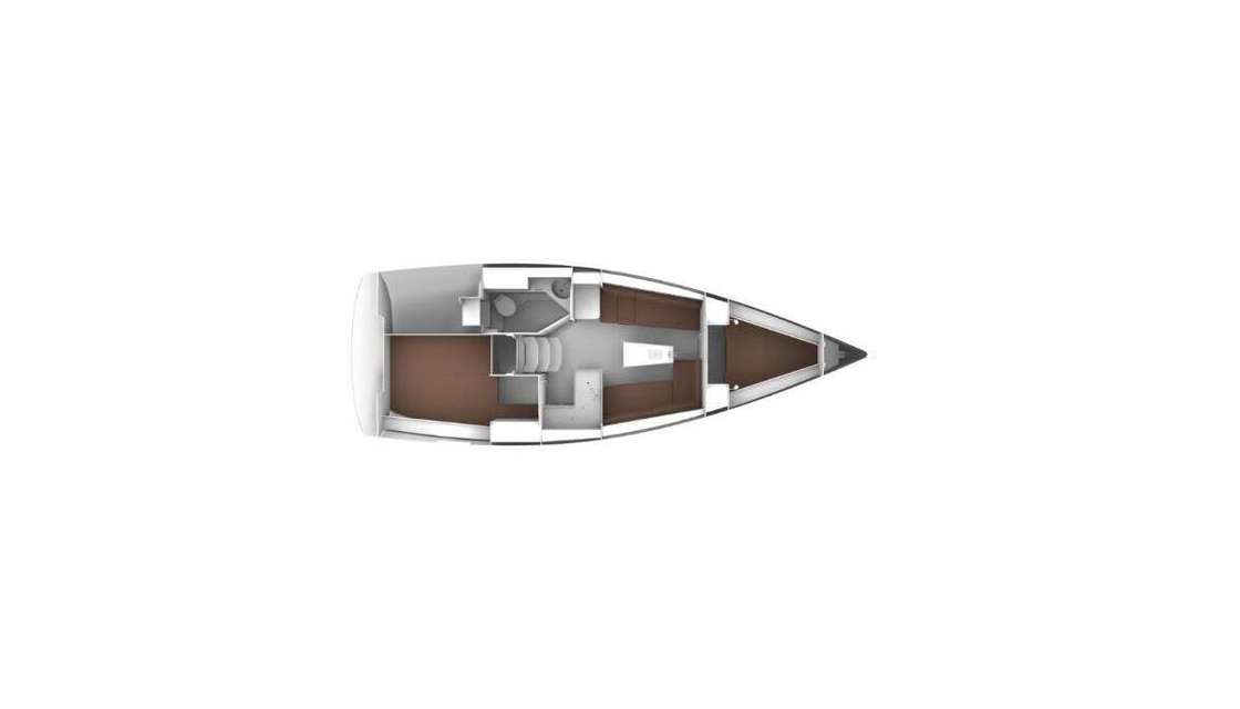 Distribución del barco Bavaria Cruiser 34