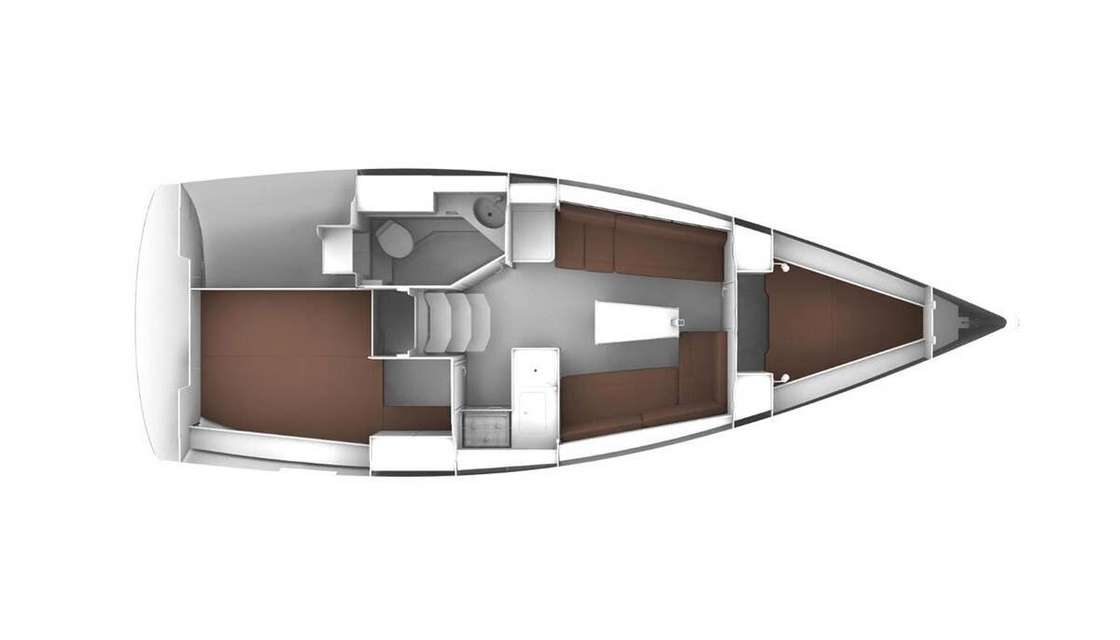 Distribución del barco Bavaria Cruiser 34