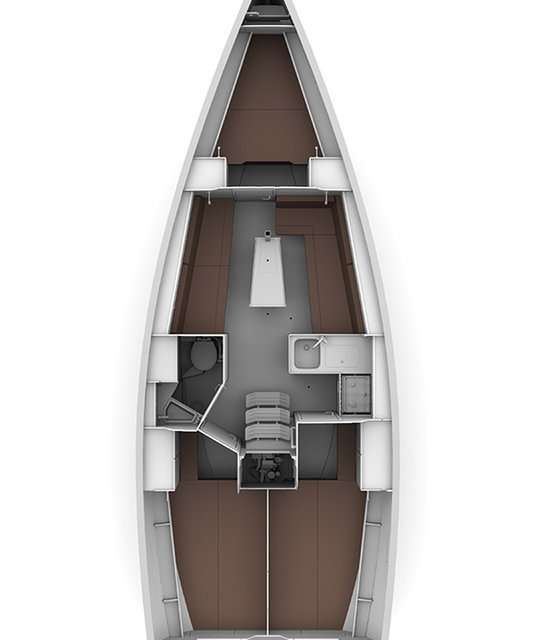 Layout of the boat Bavaria Cruiser 34