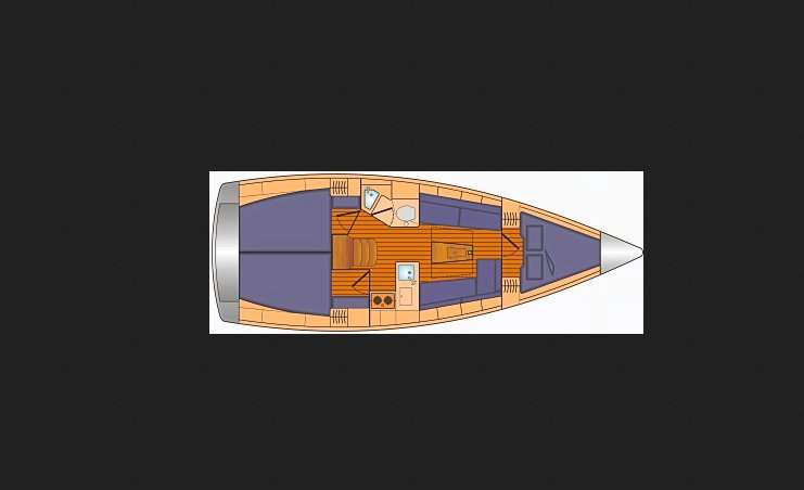 Distribución del barco Bavaria Cruiser 34